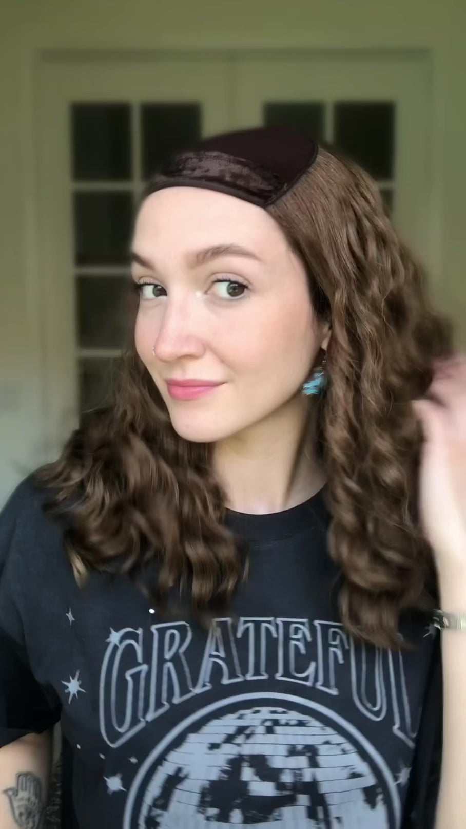 "Rio" Curly Hat Wig (S)