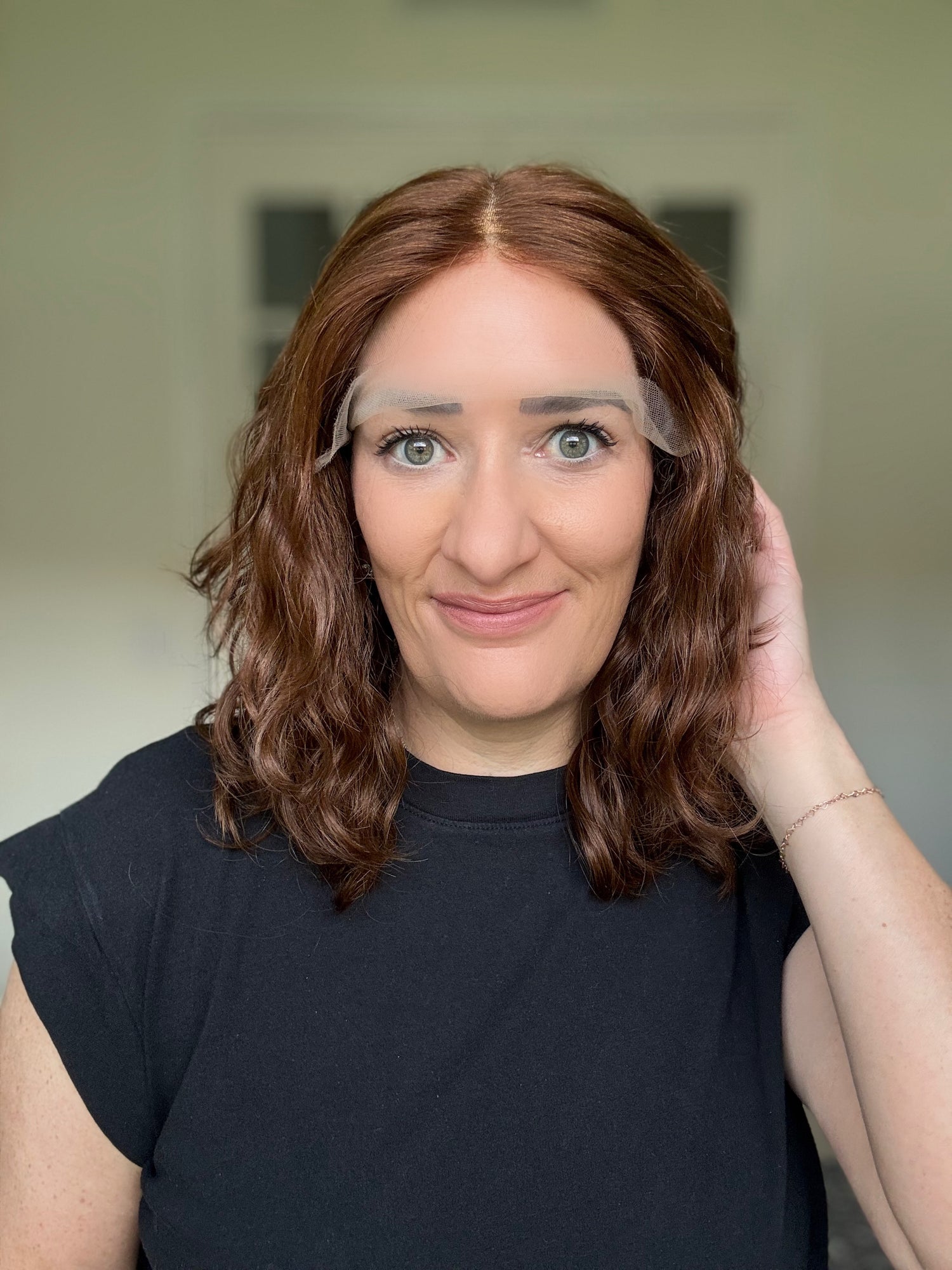 &quot;Rhea&quot;  Fully Hand Tied Wavy Lace Top Wig (M)