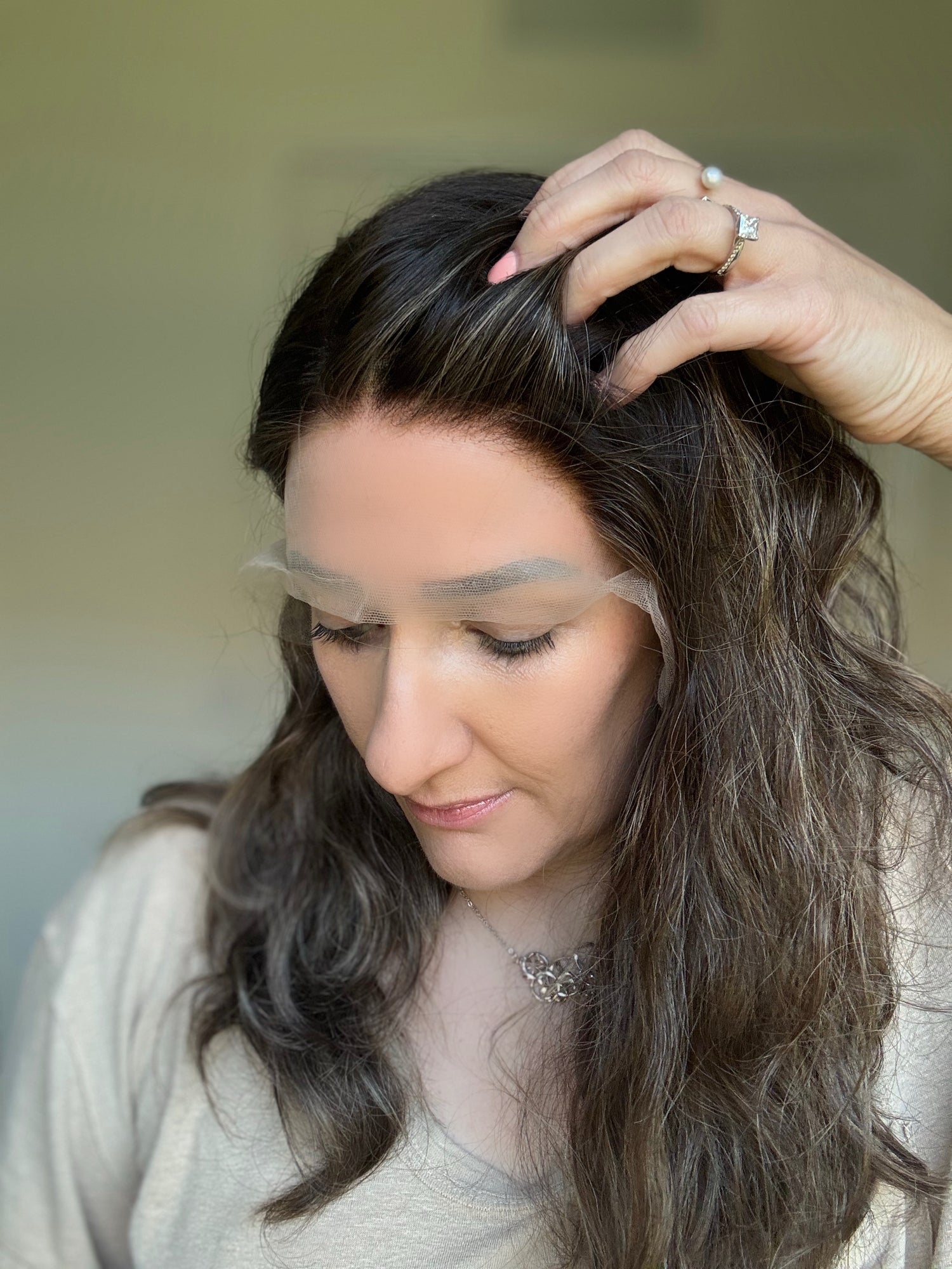 "Olive" Wavy Lace Top Wig (M)