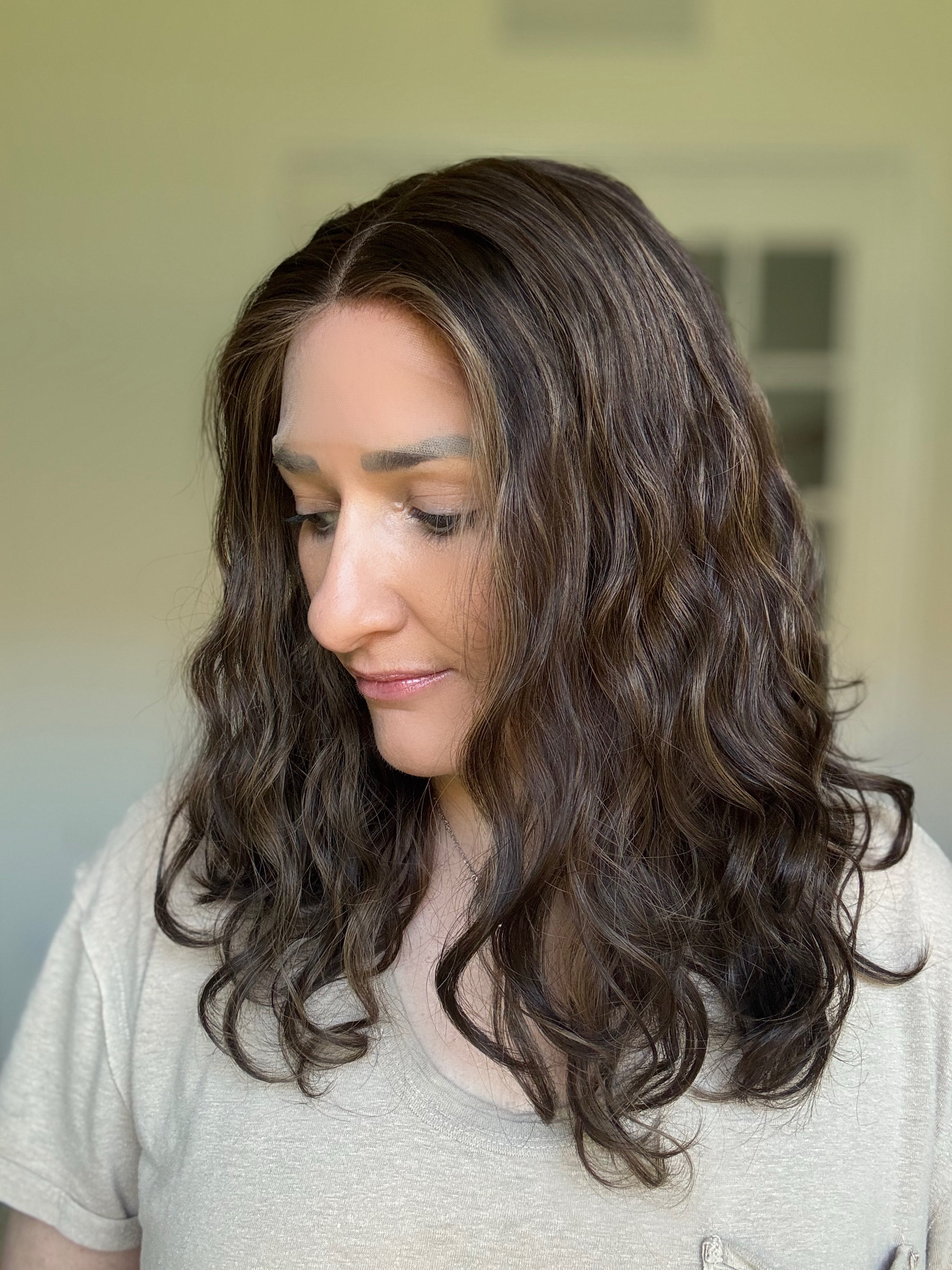 "Sage" Fully Hand Tied Wavy Lace Top Wig (S)