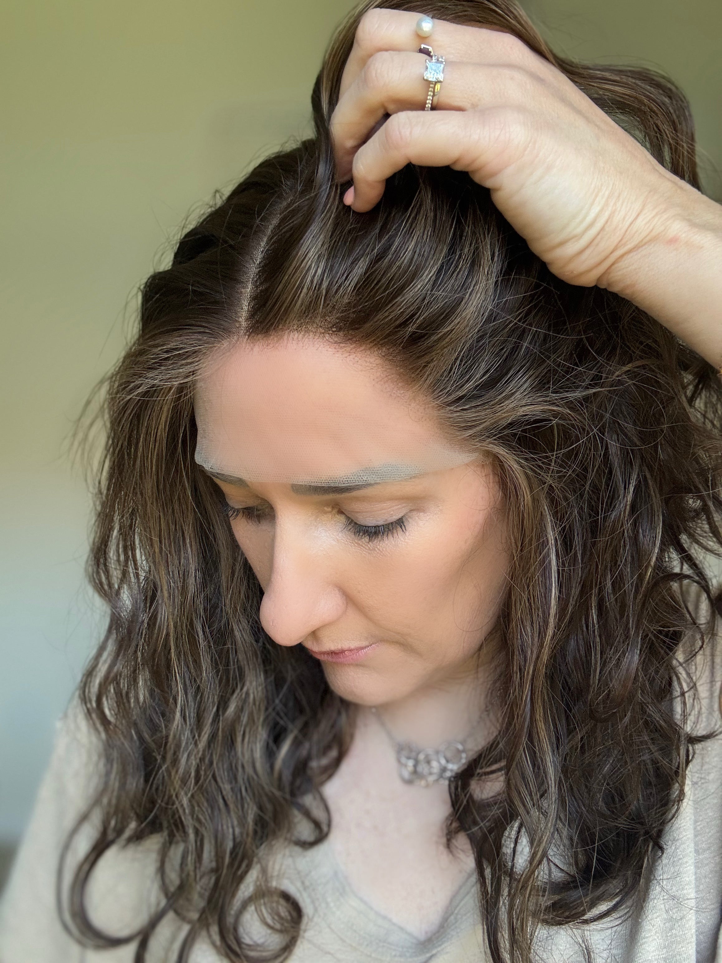 "Sage" Fully Hand Tied Wavy Lace Top Wig (S)