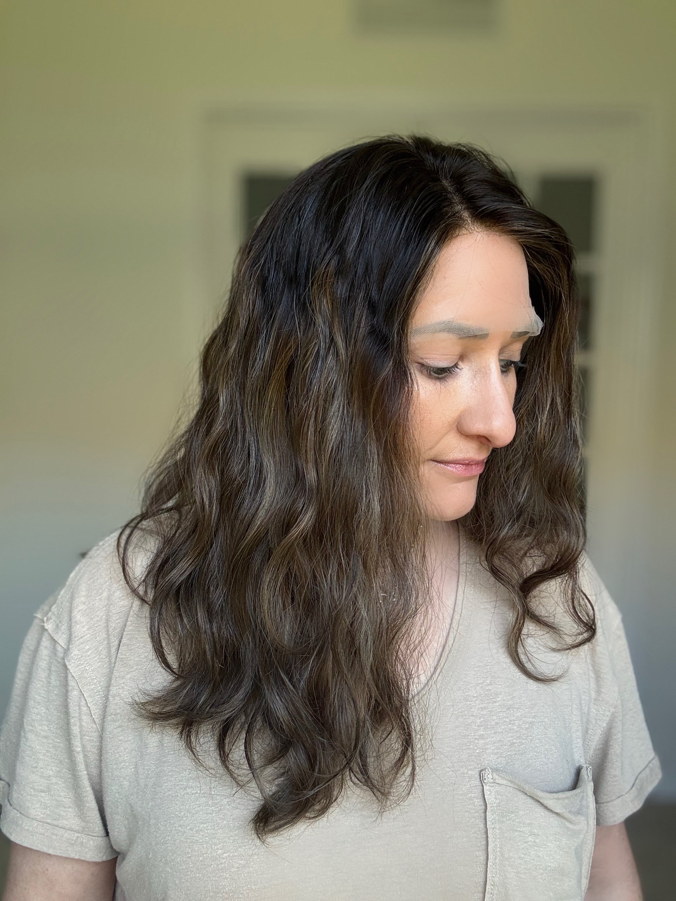 "Olive" Wavy Lace Top Wig (M)