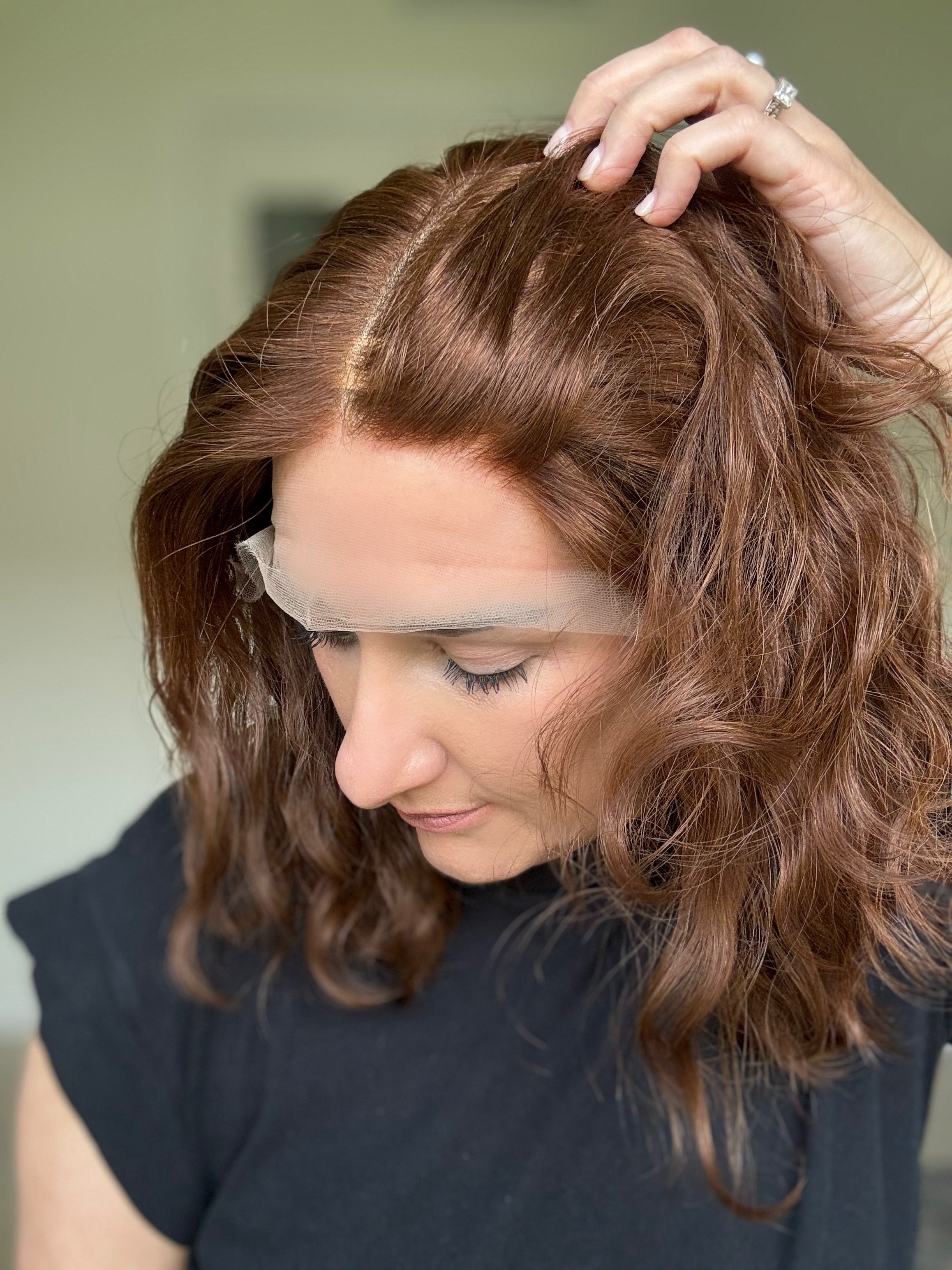 &quot;Rhea&quot;  Fully Hand Tied Wavy Lace Top Wig (M)